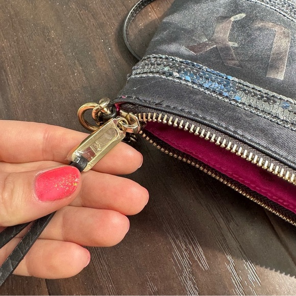 Juicy couture totally Stylish Gray and Pink Crossbody Bag sequins glam y2k - Picture 5 of 8